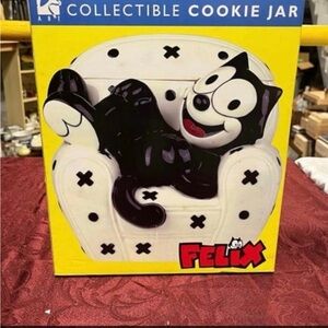 Vintage Collectible Felix The Cat Hand Painted Cookie Jar NEW IN BOX